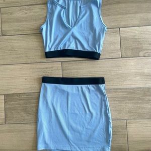 Mini skirt set.